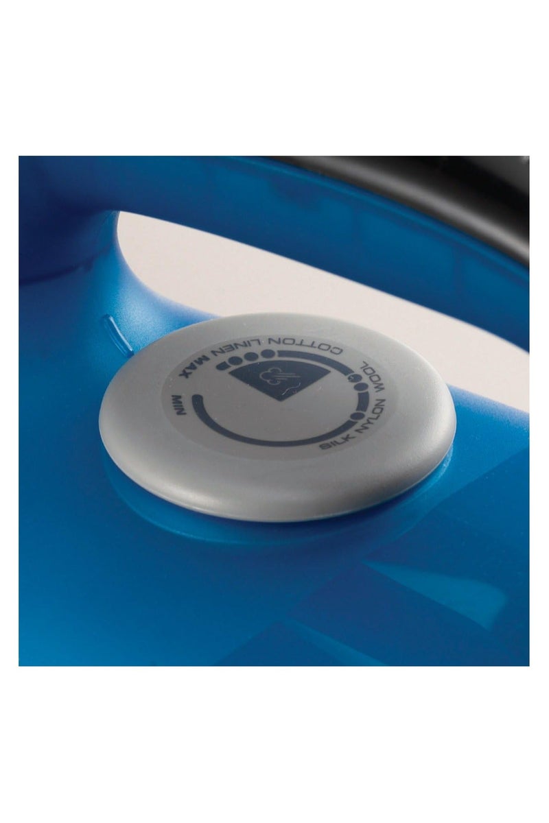 مورفي ريتشاردز مكواة بخار بريز 2600 واط – قاعدة سيراميكية مزدوجة، تعزيز بخار 115 جرام و45 جرام من البخار المستمر، خزان سعة 350 مل، مقاومة للتكلس، إيقاف تشغيل تلقائي، سلك دوّار 360 درجة(أزرق/أسود) - Image 5